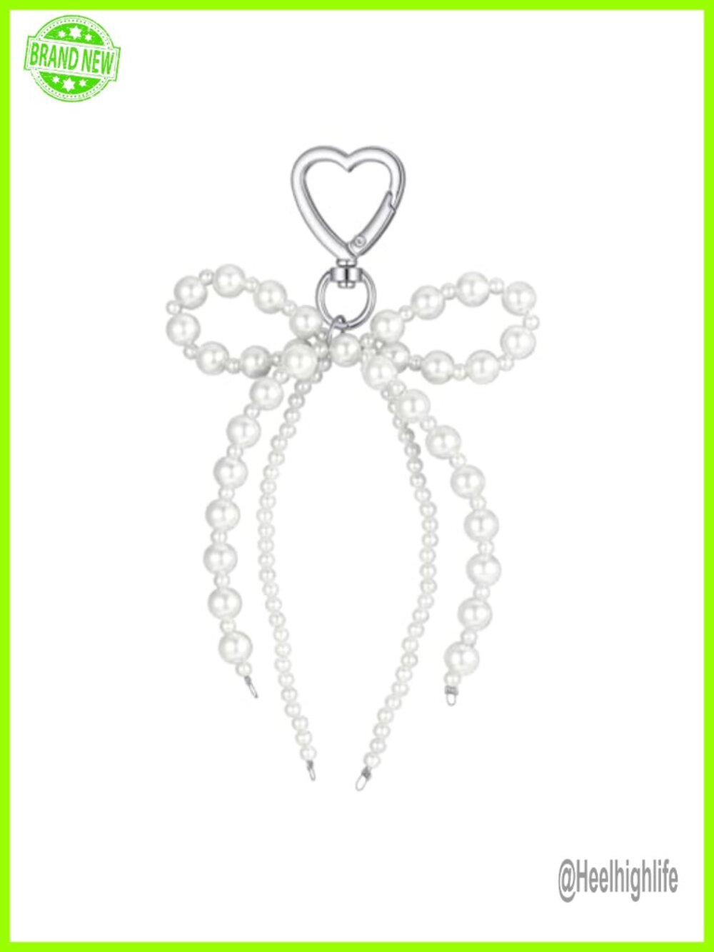 Pearl Bow Keychain Y2K Bag Charm Zinc Alloy Faux Pearl Purse Charm